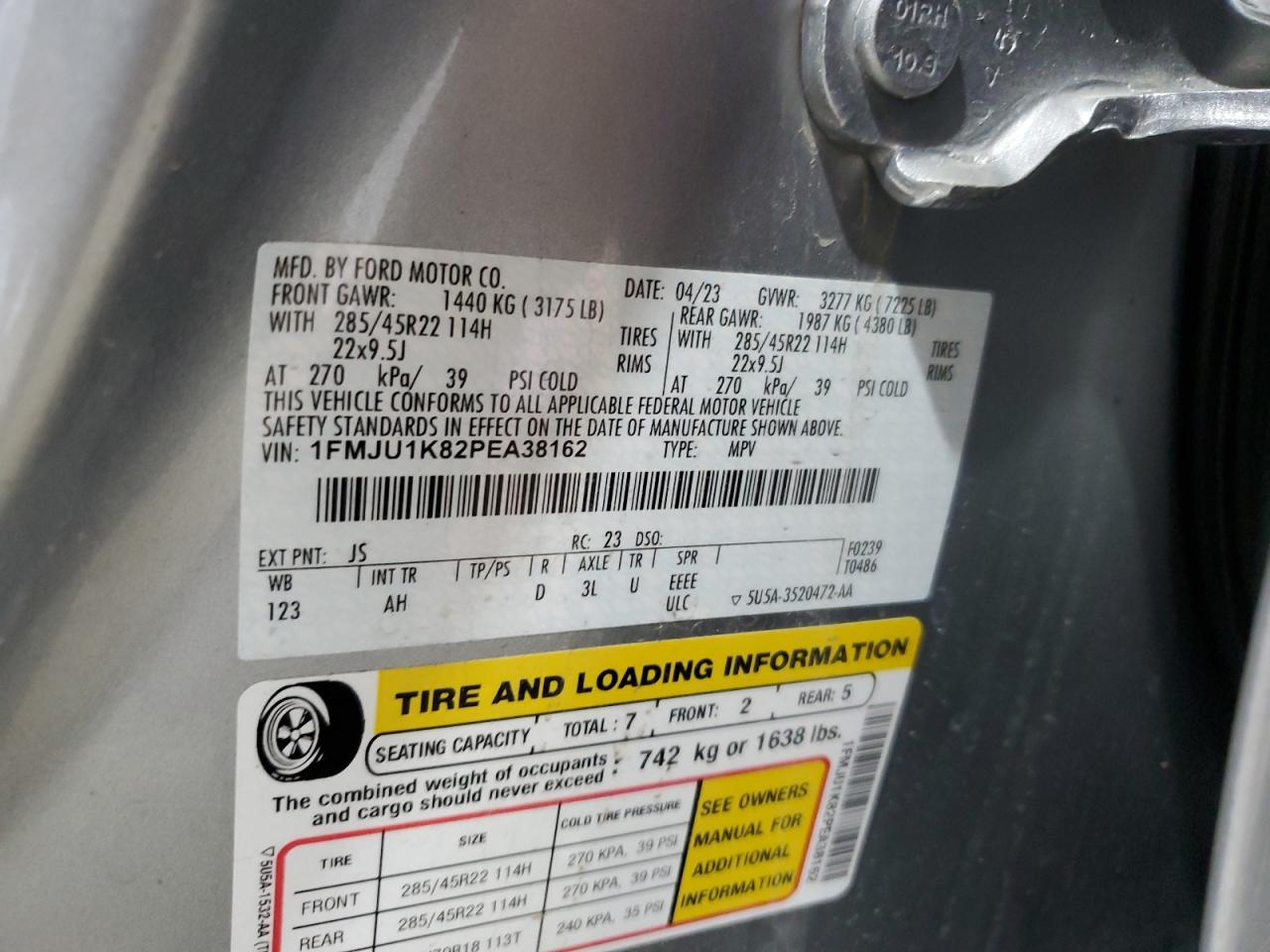 2023 FORD EXPEDITION LIMITED VIN:1FMJU1K82PEA38162