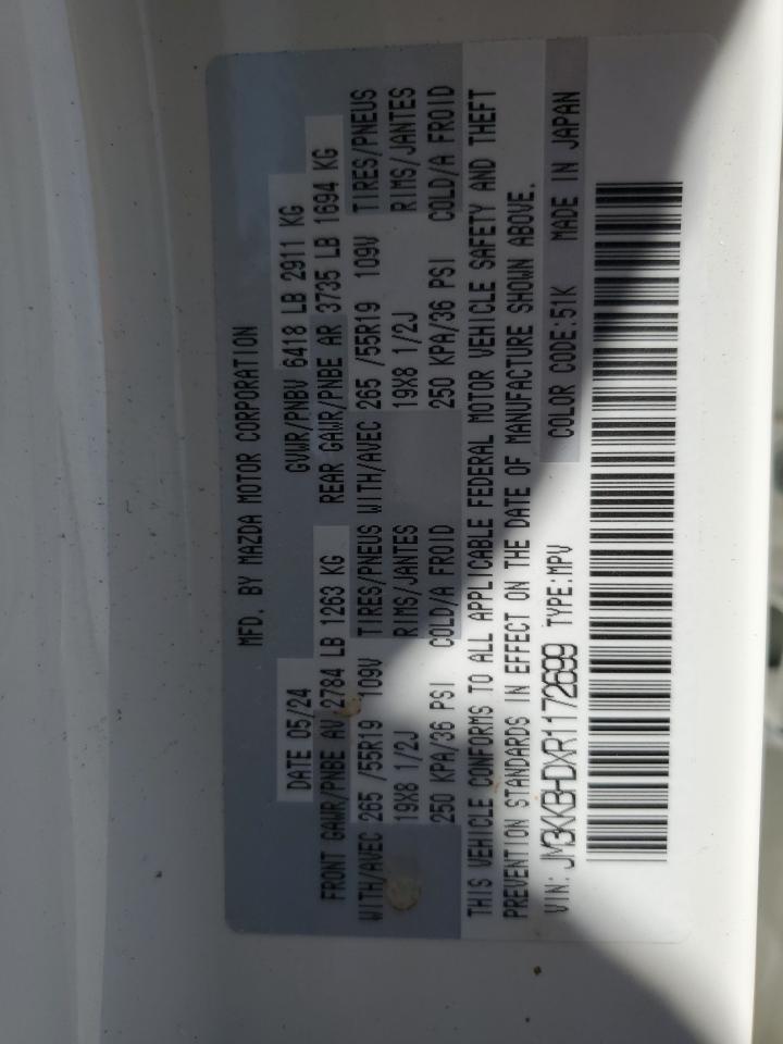 2024 MAZDA CX-90 PREFERRED VIN:JM3KKBHDXR1172699