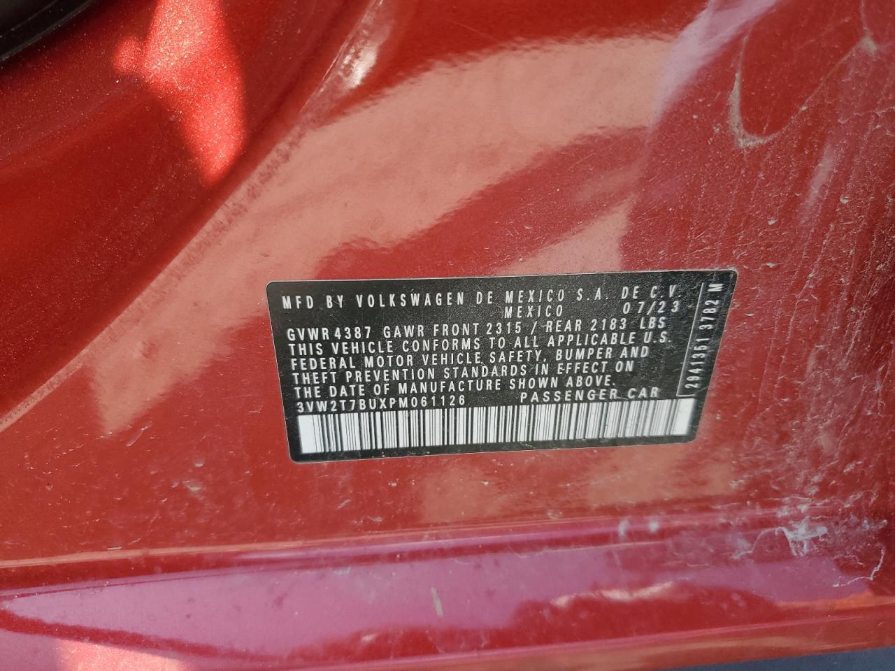 2023 VOLKSWAGEN JETTA GLI AUTOBAHN VIN:3VW2T7BUXPM061126
