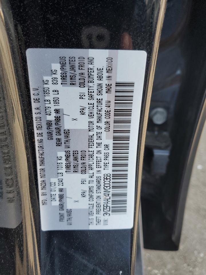 2022 MAZDA 3 VIN:3MZBPAAL4NM300368