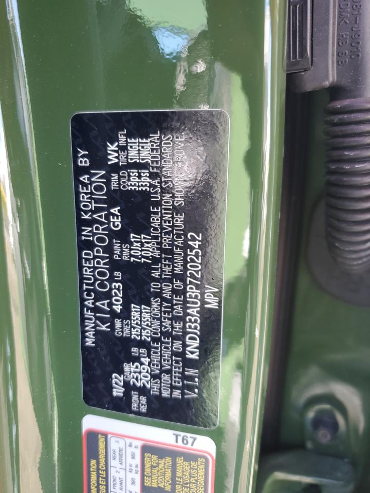 2023 KIA SOUL EX VIN:KNDJ33AU3P7202542