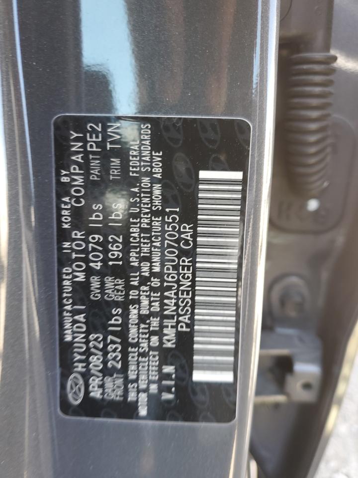 2023 HYUNDAI ELANTRA LIMITED VIN:KMHLN4AJ6PU070551