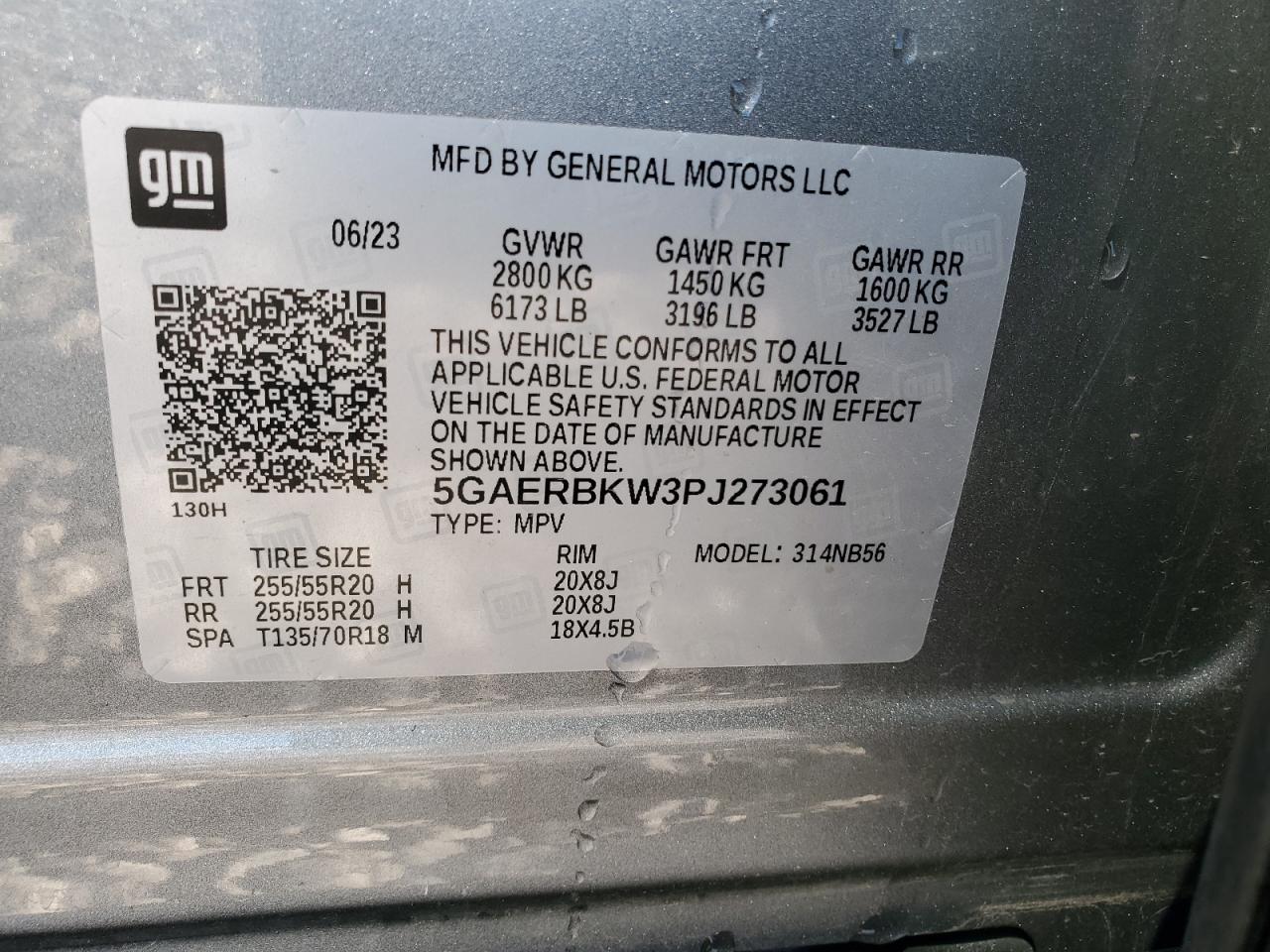 2023 BUICK ENCLAVE ESSENCE VIN:5GAERBKW3PJ273061