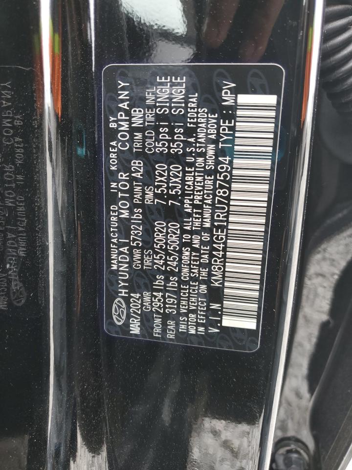 2024 HYUNDAI PALISADE SEL PREMIUM VIN:KM8R44GE1RU787594