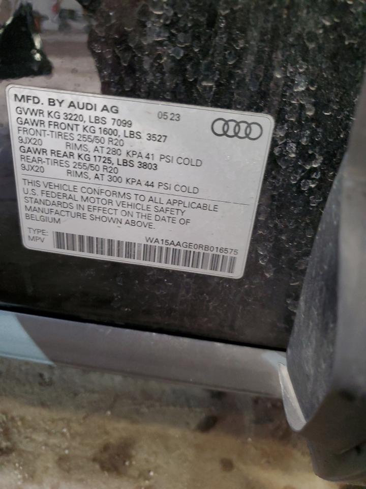 2024 AUDI Q8 E-TRON PREMIUM PLUS VIN:WA15AAGE0RB016575