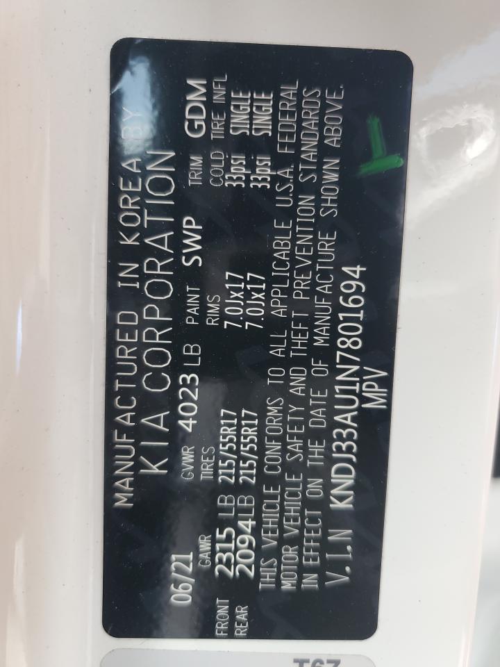 2022 KIA SOUL EX VIN:KNDJ33AU1N7801694