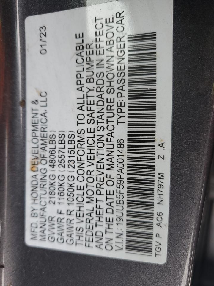2023 ACURA TLX TECH A VIN:19UUB5F59PA001486