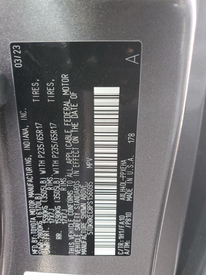 2023 TOYOTA SIENNA LE VIN:5TDKRKEC8PS156095