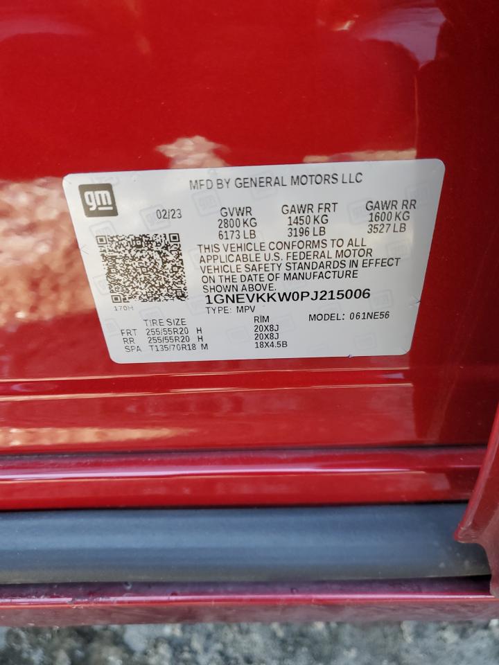 2023 CHEVROLET TRAVERSE PREMIER VIN:1GNEVKKW0PJ215006