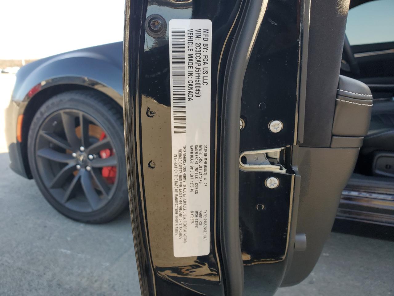 2023 CHRYSLER 300C VIN:1C6RR6PT8ES205827