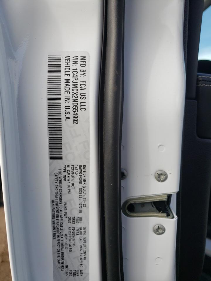 2022 JEEP CHEROKEE LATITUDE VIN:1C4PJMCX2ND554992