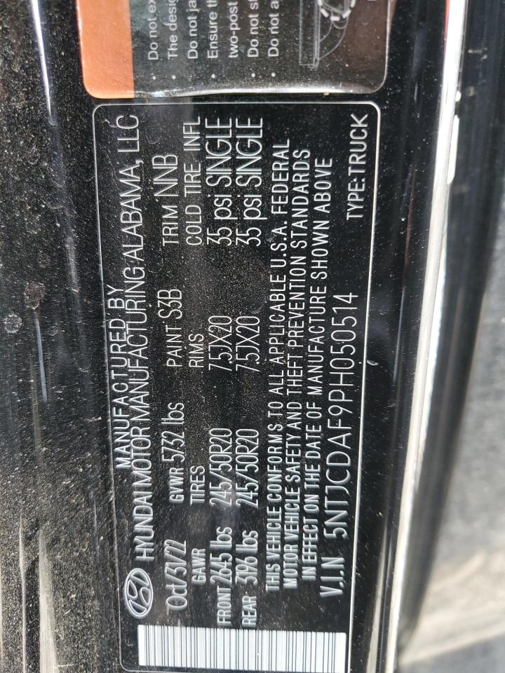 2023 HYUNDAI SANTA CRUZ NIGHT VIN:5NTJCDAF9PH050514