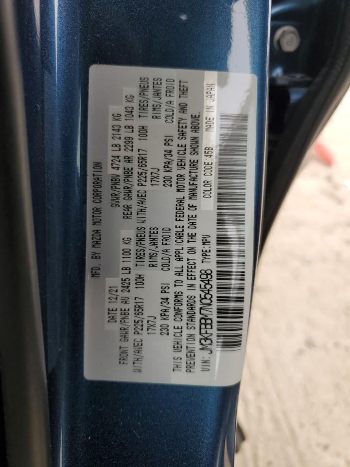 2022 MAZDA CX-5 SELECT VIN:JM3KFBBM7N0545498