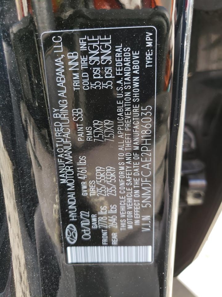 2023 HYUNDAI TUCSON SEL VIN:5NMJFCAE2PH186035