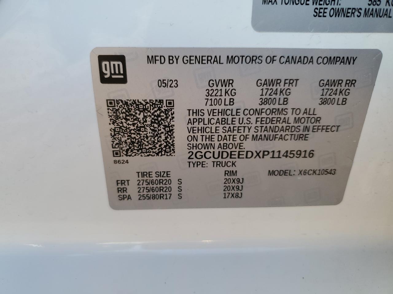 2023 CHEVROLET SILVERADO K1500 RST VIN:2GCUDEEDXP1145916