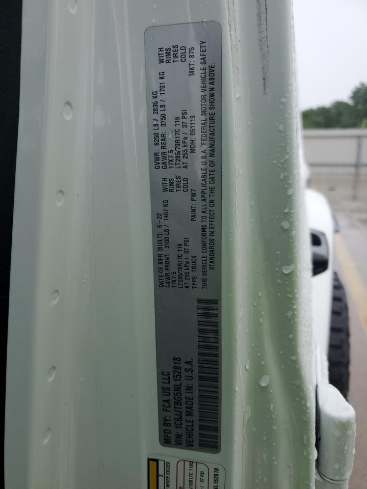 2022 JEEP GLADIATOR RUBICON VIN:1C6JJTBG5NL152818