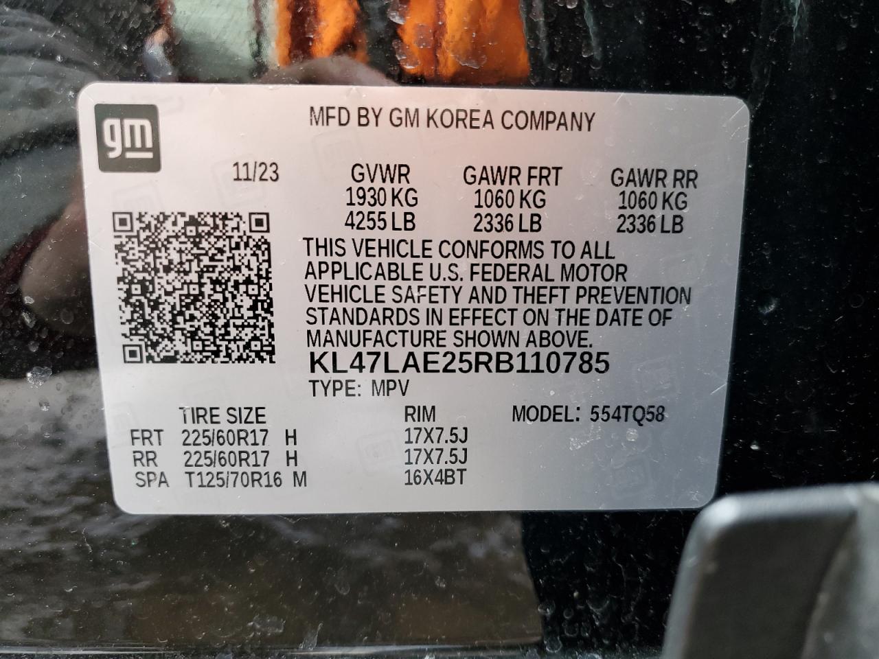 2024 BUICK ENVISTA PREFERRED VIN:KL47LAE25RB110785