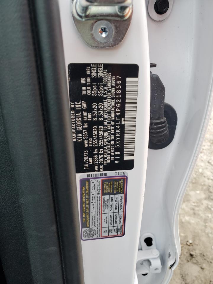 2023 KIA SORENTO SX VIN:5XYRK4LF4PG218567