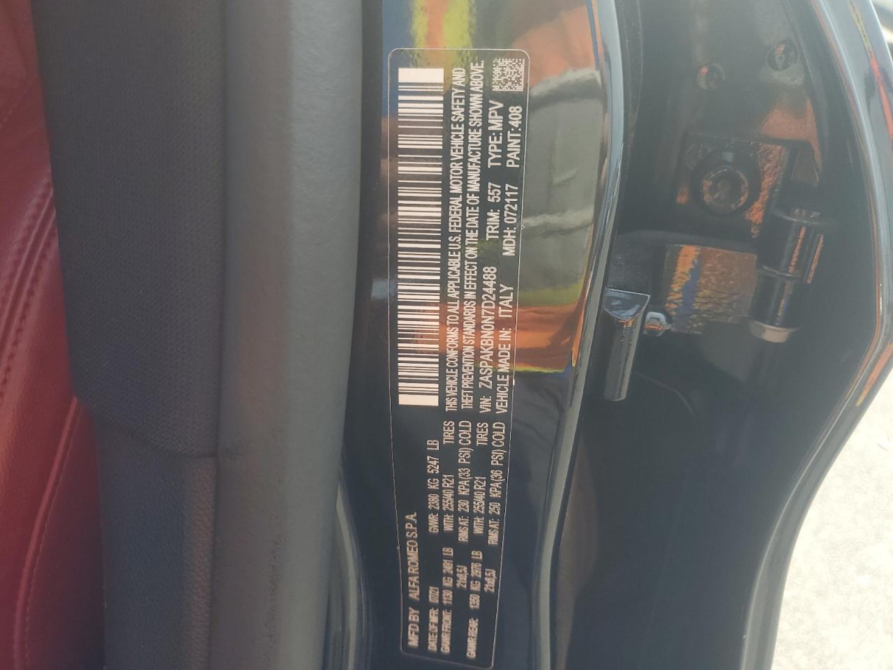 2022 ALFA ROMEO STELVIO TI VIN:ZASPAKBN0N7D24488