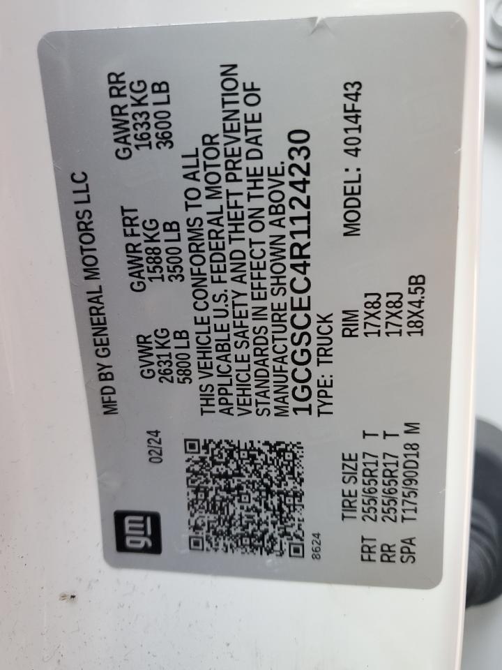 2024 CHEVROLET COLORADO LT VIN:1GCGSCEC4R1124230