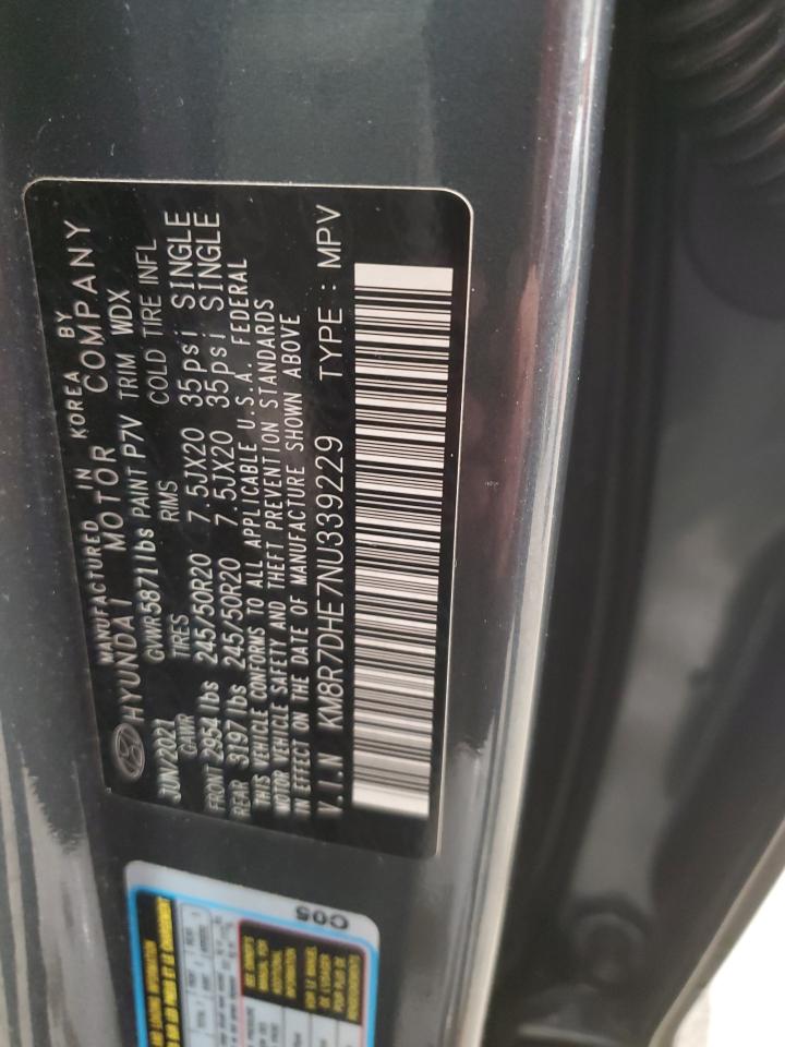 2022 HYUNDAI PALISADE CALLIGRAPHY VIN:KM8R7DHE7NU339229