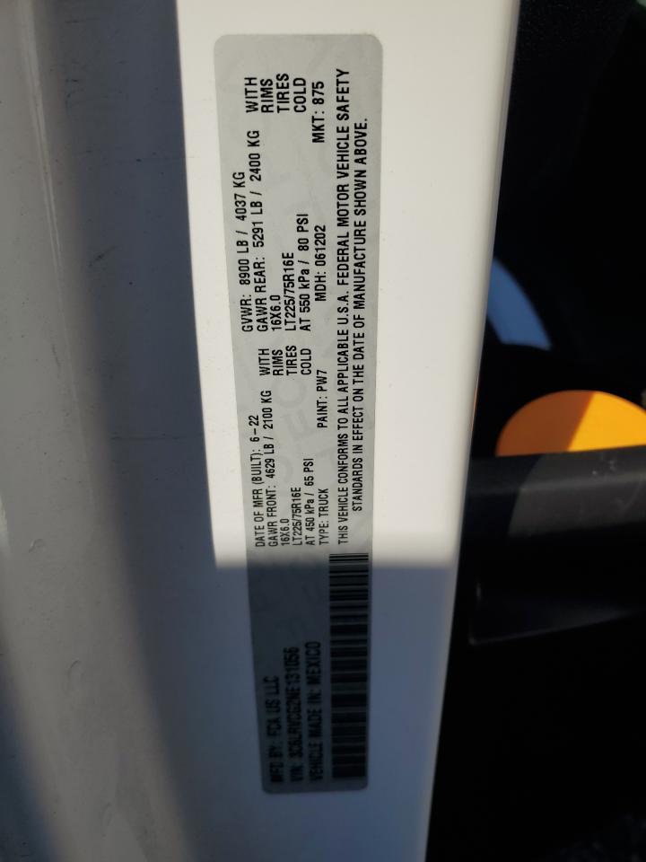 2022 RAM PROMASTER 2500 2500 HIGH VIN:3C6LRVCG2NE131056