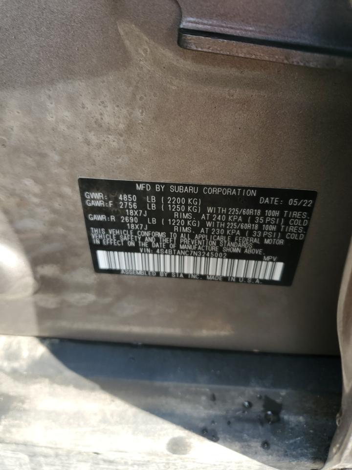 2022 SUBARU OUTBACK LIMITED VIN:4S4BTANC7N3245002