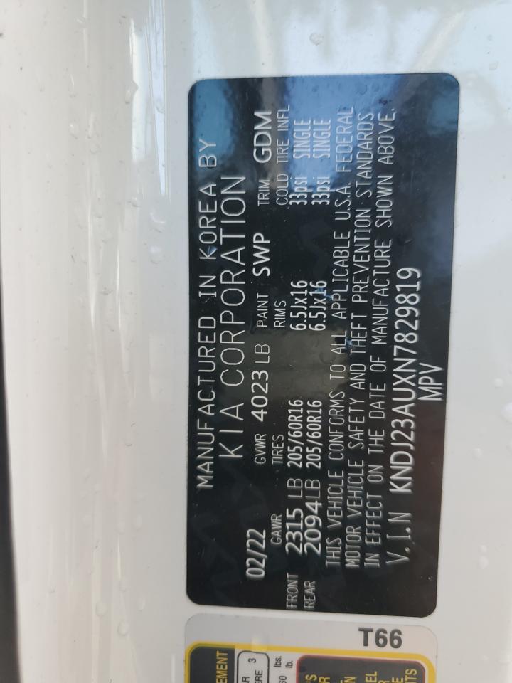 2022 KIA SOUL LX VIN:KNDJ23AUXN7829819