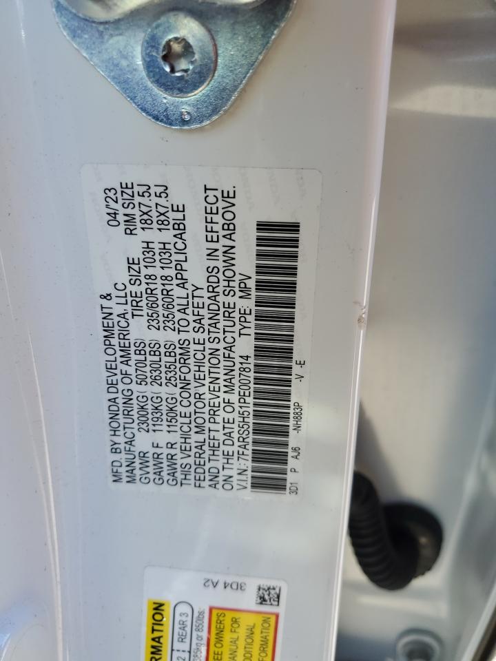2023 HONDA CR-V SPORT VIN:7FARS5H51PE007814