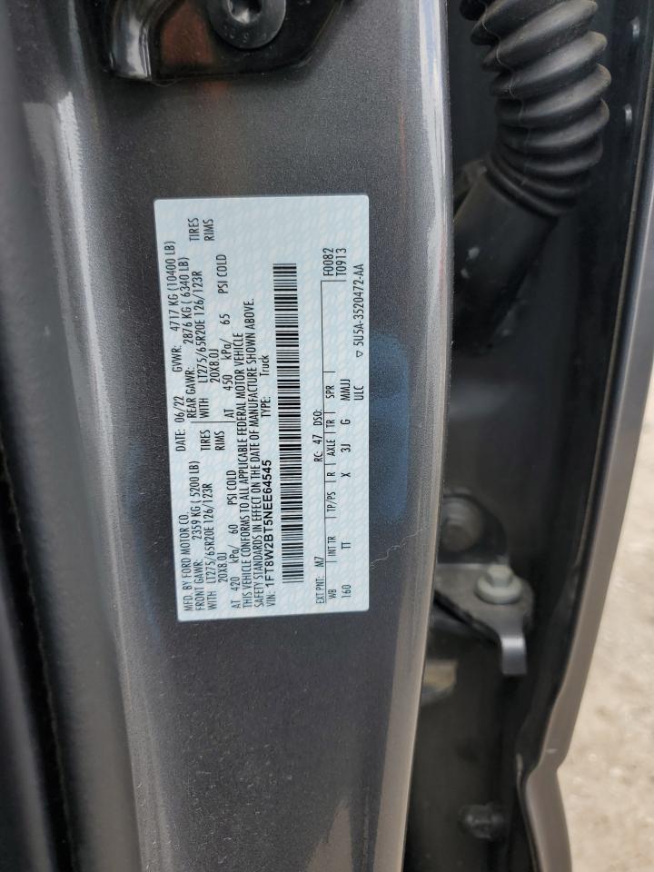 2022 FORD F250 SUPER DUTY VIN:1FT8W2BT5NEE64545