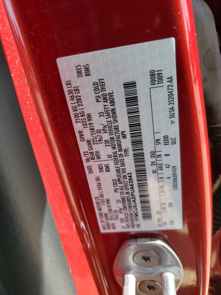 2023 FORD ESCAPE PLATINUM VIN:1FMCU9JAXPUA63943