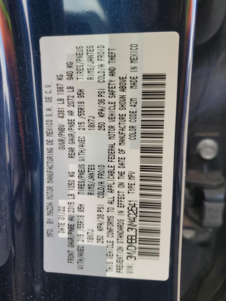 2022 MAZDA CX-30 SELECT VIN:3MVDMBBL3NM402641
