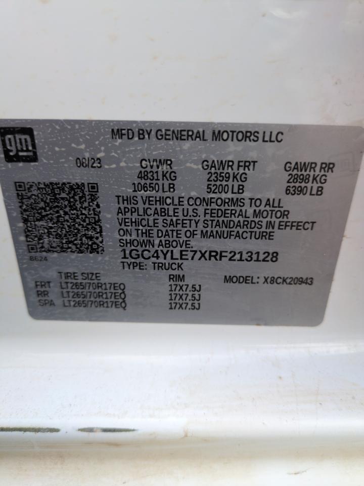 2024 CHEVROLET SILVERADO K2500 HEAVY DUTY VIN:1GC4YLE7XRF213128