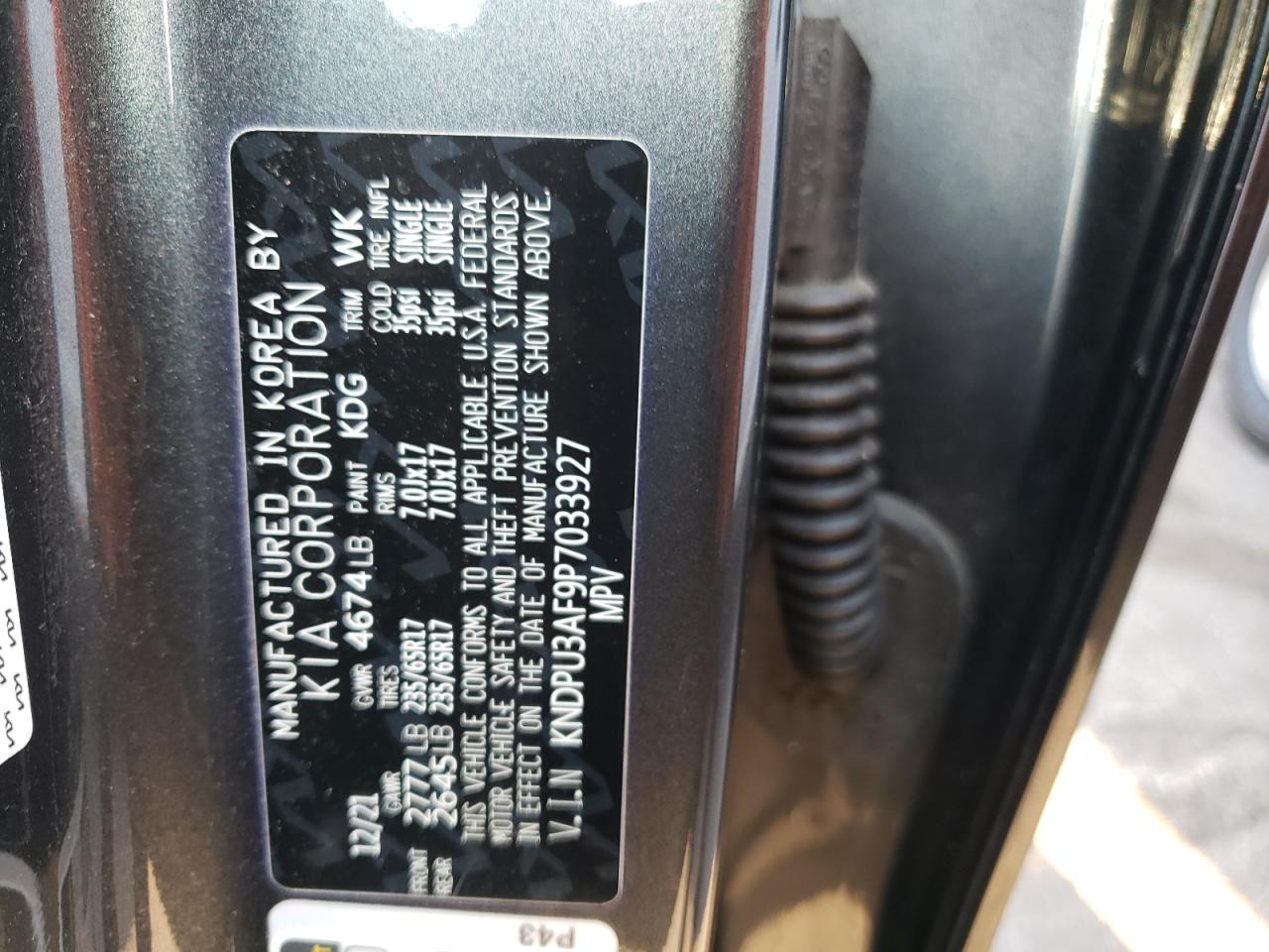 2023 KIA SPORTAGE LX VIN:KNDPU3AF9P7033927