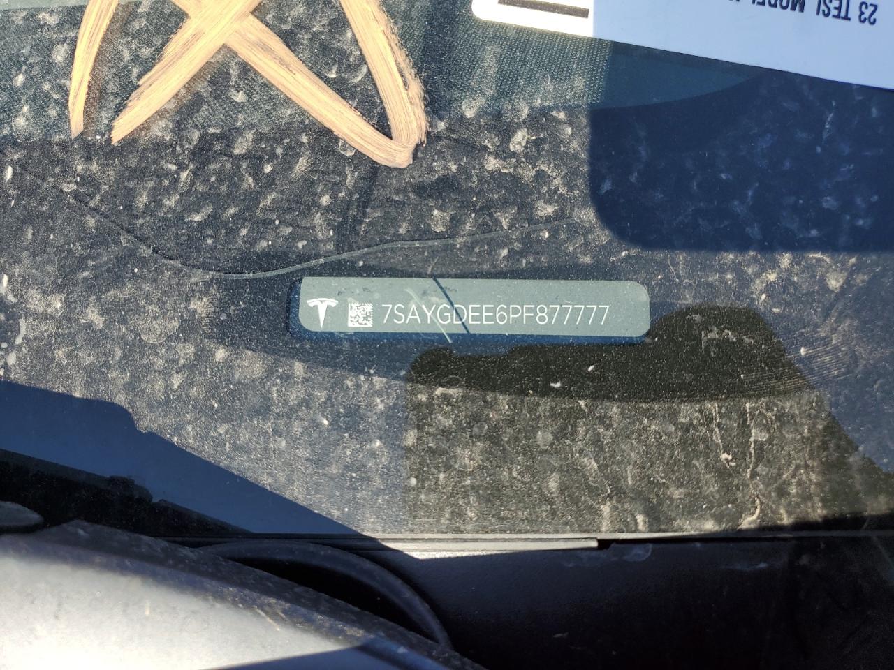 2023 TESLA MODEL Y VIN:7SAYGDEE6PF877777