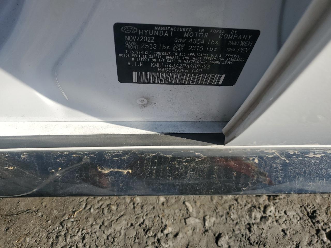 2023 HYUNDAI SONATA SEL VIN:KMHL64JA2PA288923