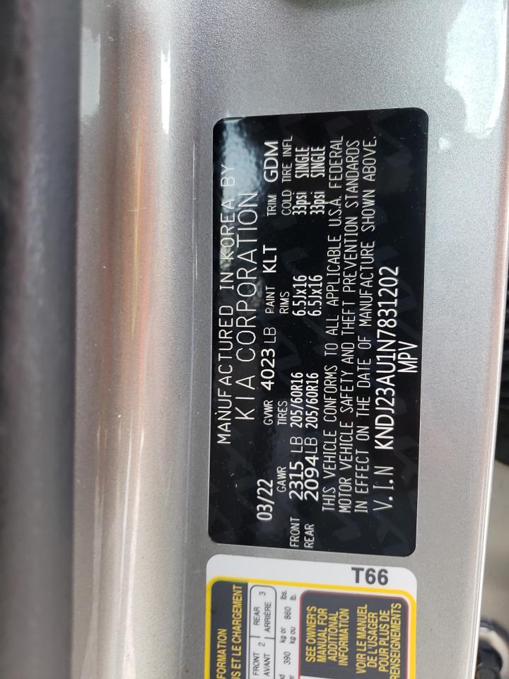 2022 KIA SOUL LX VIN:KNDJ23AU1N7831202