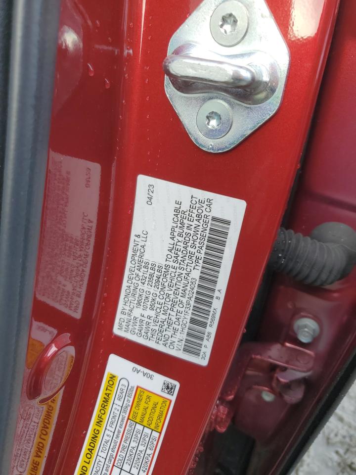 2023 HONDA ACCORD EX VIN:1HGCY1F33PA024053