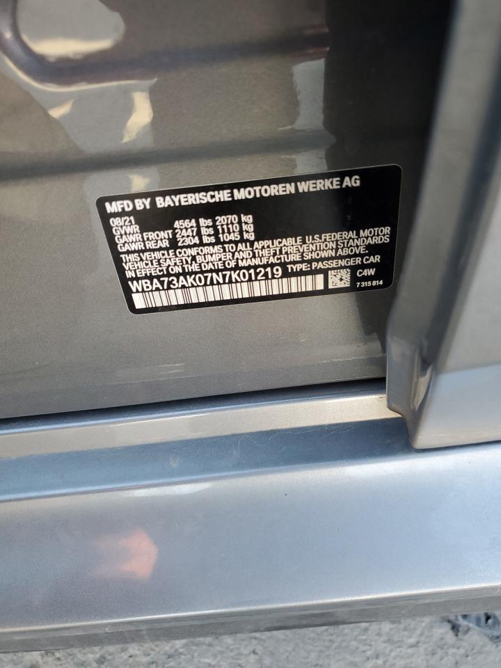 2022 BMW 228XI VIN:WBA73AK07N7K01219