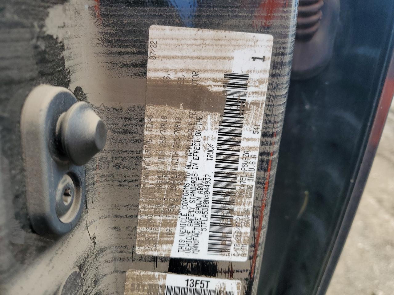 2022 TOYOTA TUNDRA CREWMAX SR VIN:5TFLA5DB0NX044937