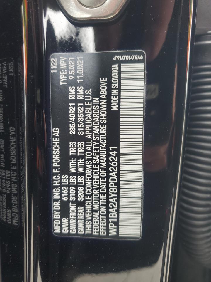 2023 PORSCHE CAYENNE COUPE VIN:WP1BA2AY8PDA26241