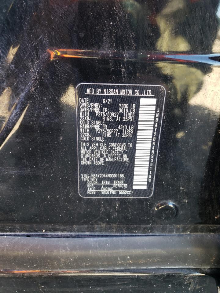 2022 NISSAN ARMADA PLATINUM VIN:JN8AY2DA4N9391186