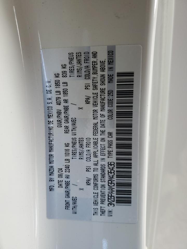 2024 MAZDA 3 VIN:3MZBPAAM3RM435436