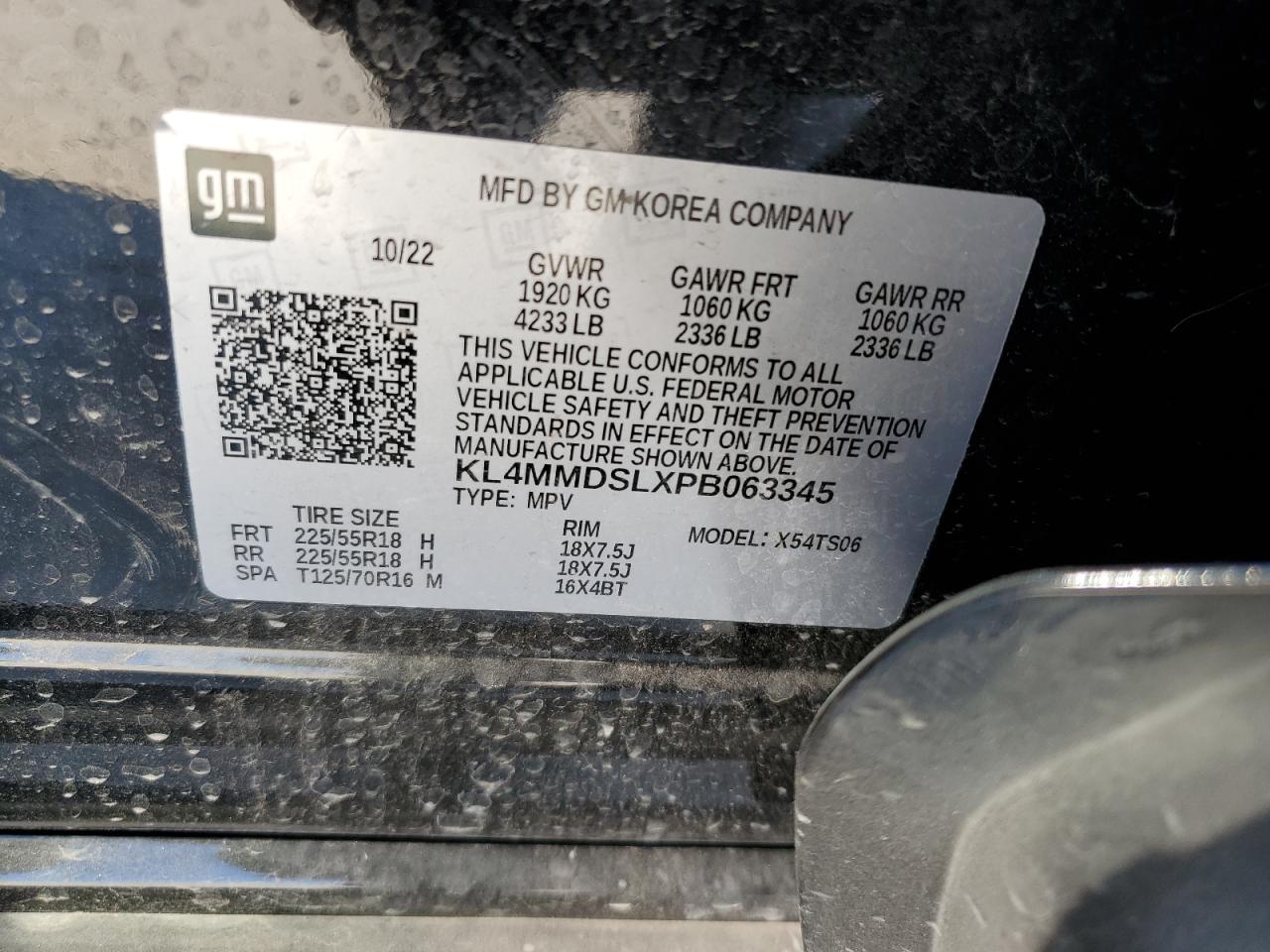 2023 BUICK ENCORE GX SELECT VIN:KL4MMDSLXPB063345