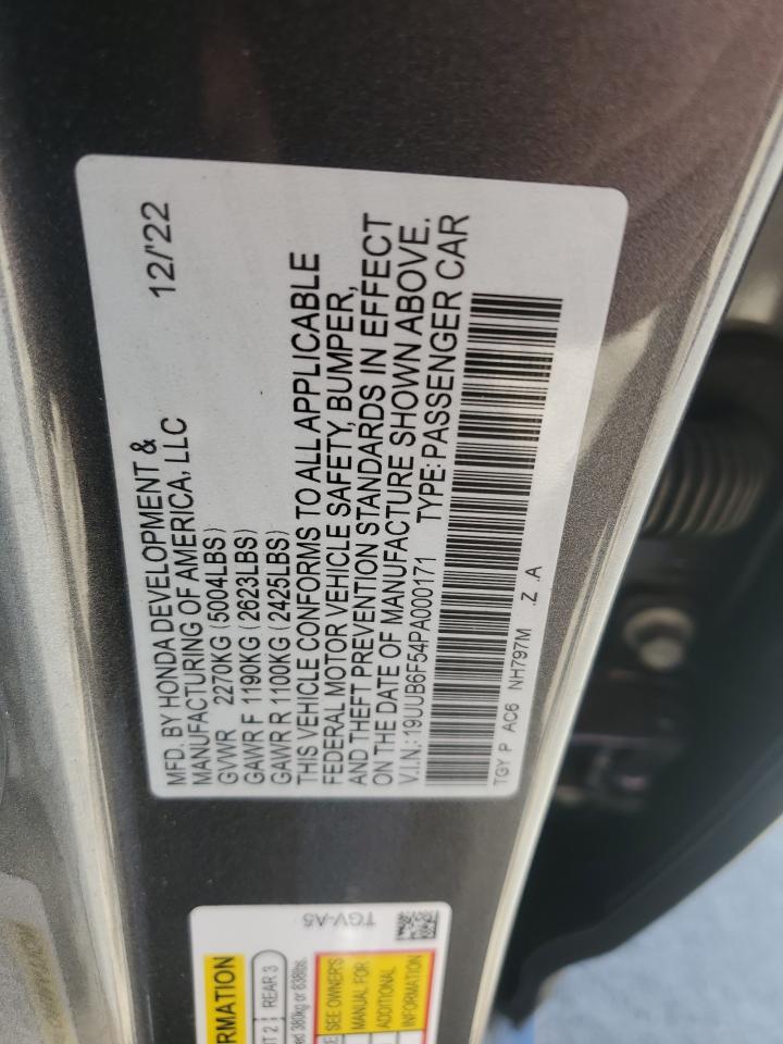 2023 ACURA TLX A-SPEC VIN:19UUB6F54PA000171