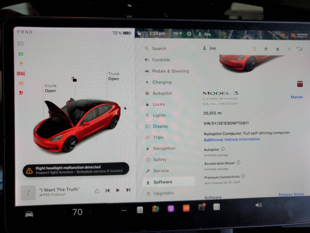 2022 TESLA MODEL 3 VIN:5YJ3E1EB5NF110811