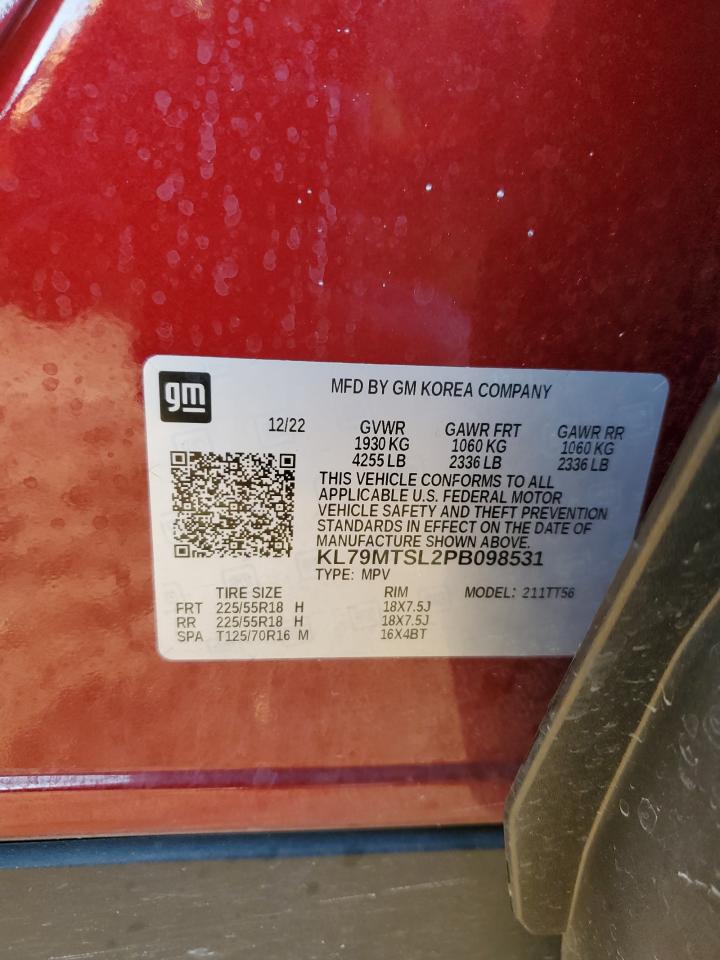 2023 CHEVROLET TRAILBLAZER RS VIN:KL79MTSL2PB098531