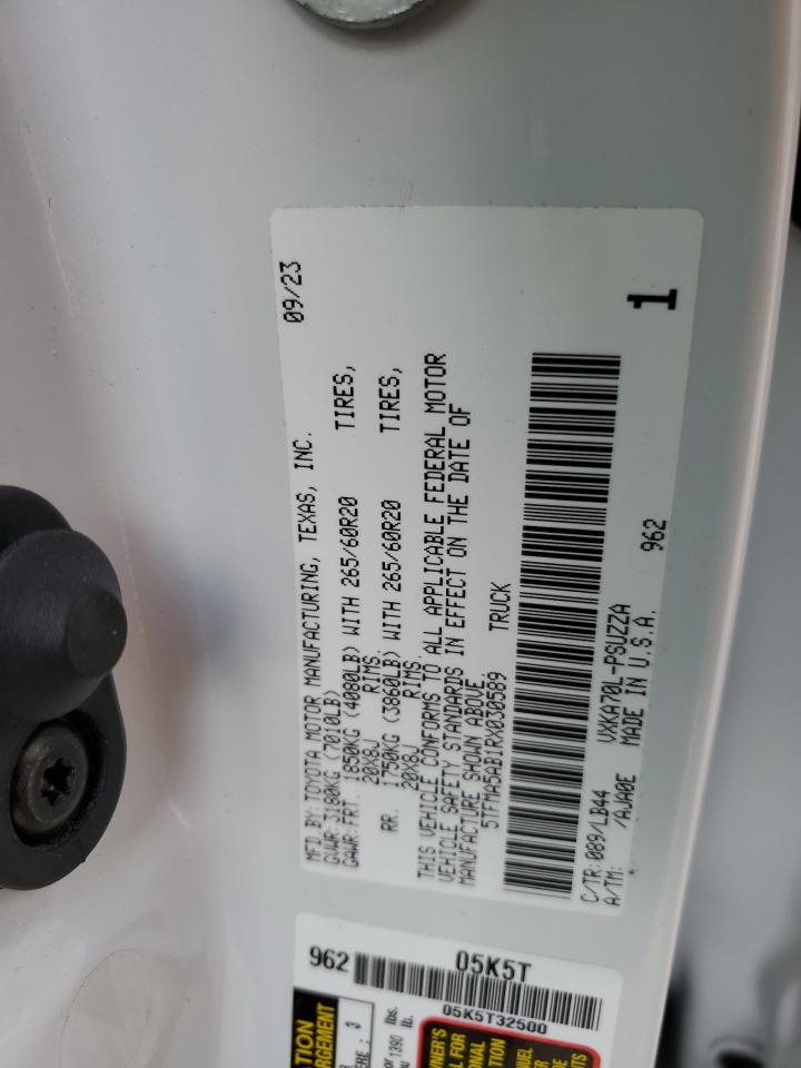 2024 TOYOTA TUNDRA CREWMAX PLATINUM VIN:5TFMA5AB1RX030589