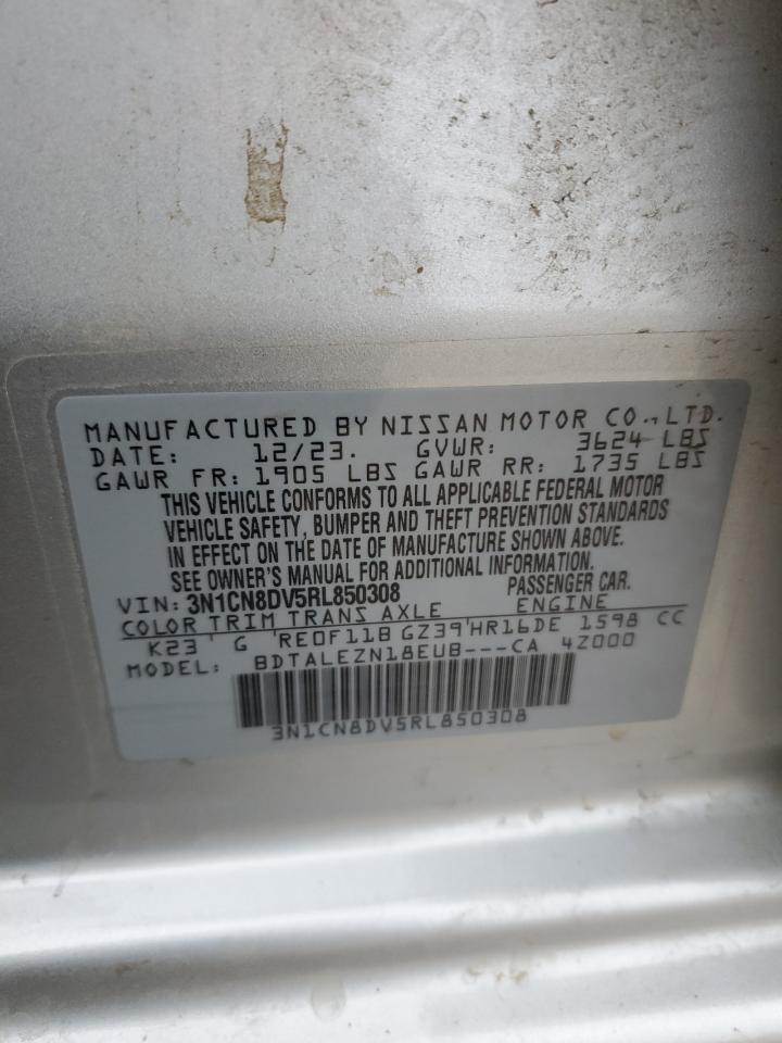 2024 NISSAN VERSA S VIN:3N1CN8DV5RL850308