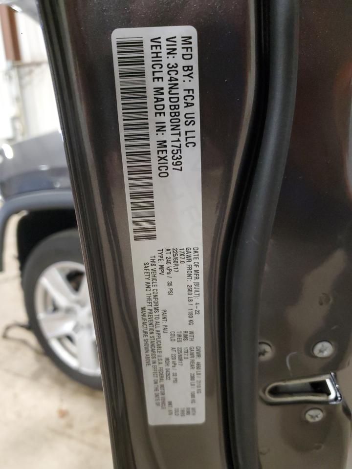 2022 JEEP COMPASS LATITUDE VIN:3C4NJDBB0NT175397